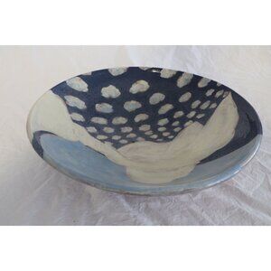 Vintage 1970’s Handmade Extremely Large "Cloud" Pottery Bowl Signed By Artist